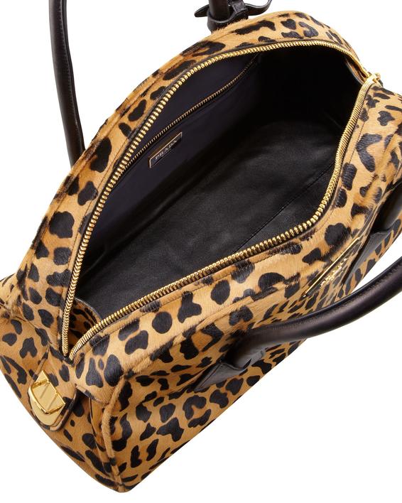 Haircalf bag with animal print