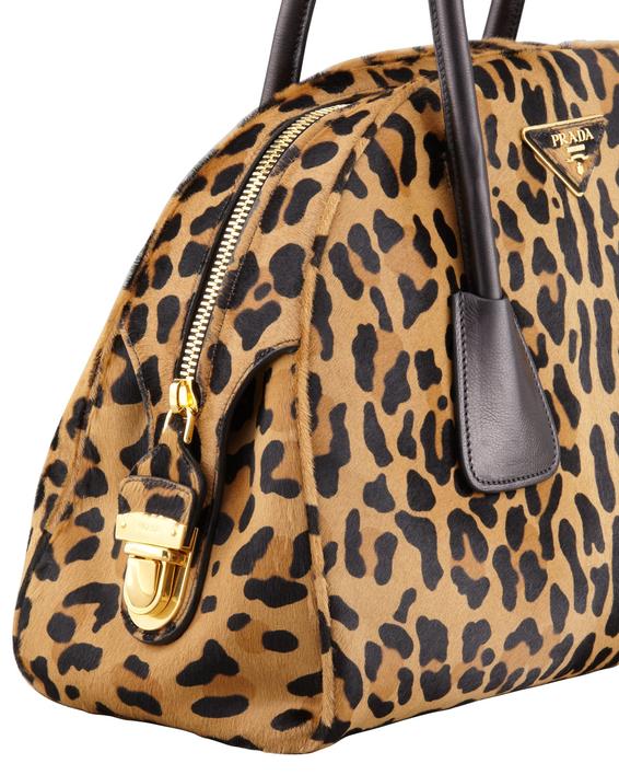 Haircalf bag with animal print