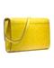 Yellow printed leather clutch bag